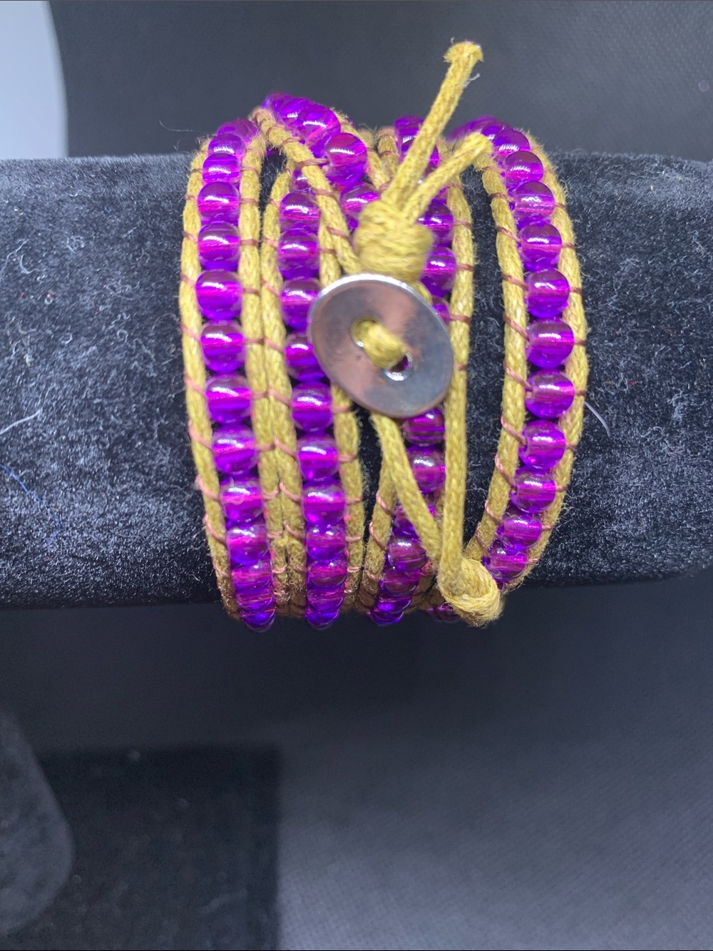 Chan Luu Handcrafted Purple Bead Wrap Bracelet